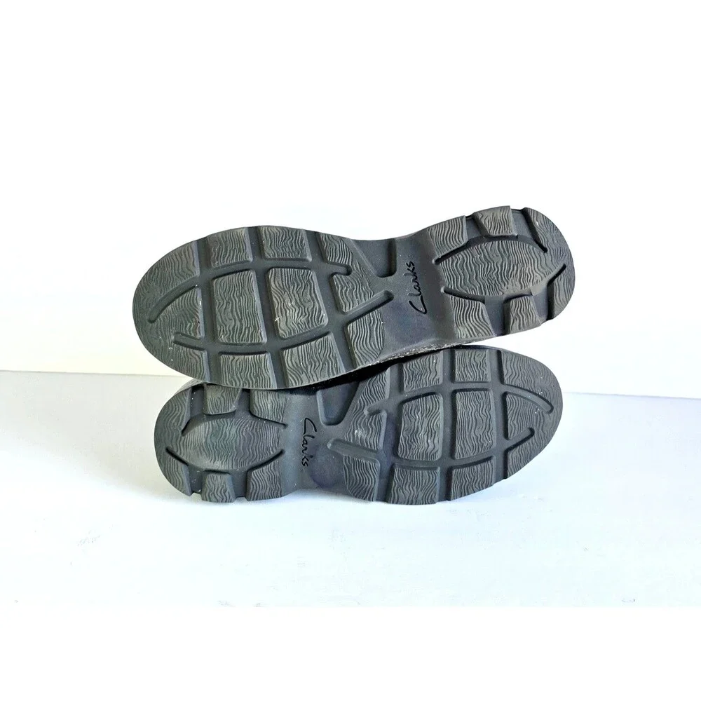 CLARKS Women's Black Suede Noralyn Strap Booties Sz 7 37.5 Comfort Casual - Picture 11 of 12